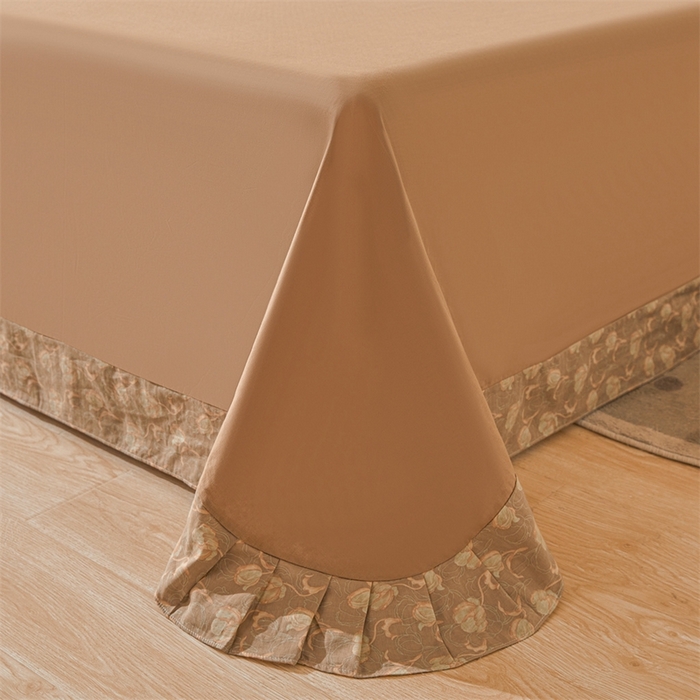 91家纺网 家纺一手货源 找家纺 缦彩 【加微信送买家秀】2025新款母婴级双层纱宽边床单四件套 青花瓷