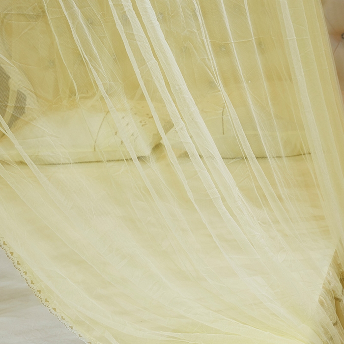 91家纺网 家纺一手货源 找家纺 宝莱利 2025年新款圆顶吊顶蚊帐-蝴蝶梦圆顶 米黄