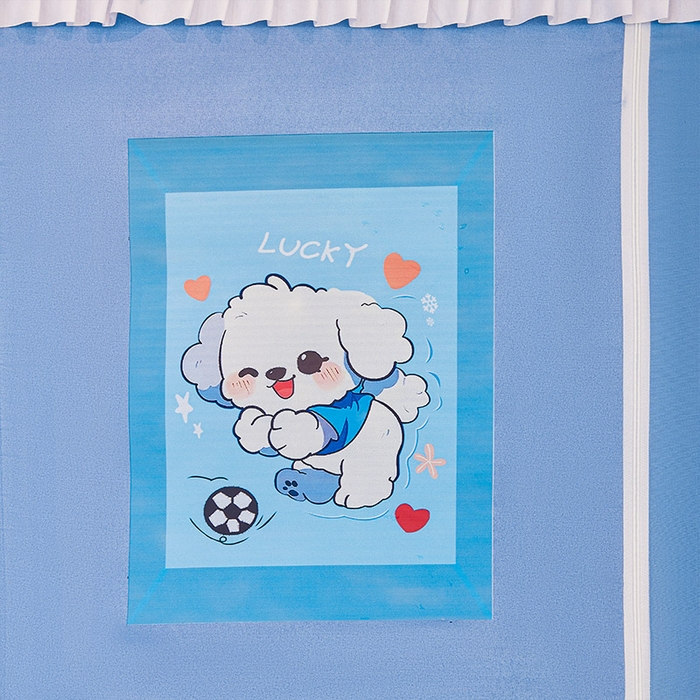 91家纺网 家纺一手货源 找家纺 迪凡保罗2025新款2504专版印花遮光帘上下铺子母蚊帐-常规款 可爱狗狗