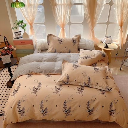 91家纺网 家纺一手货源 找家纺 （总）奈萝家纺 2025新款亲肤小清新全棉四件套