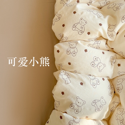 （總）溫眠 2025新款親膚柔軟卡通印花水洗棉四件套