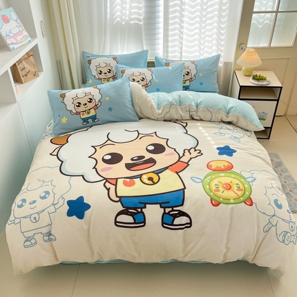 孩子王家纺 2025新款全棉双层纱大版三丽鸥学生儿童宿舍四件套系列 双层纱-喜洋洋