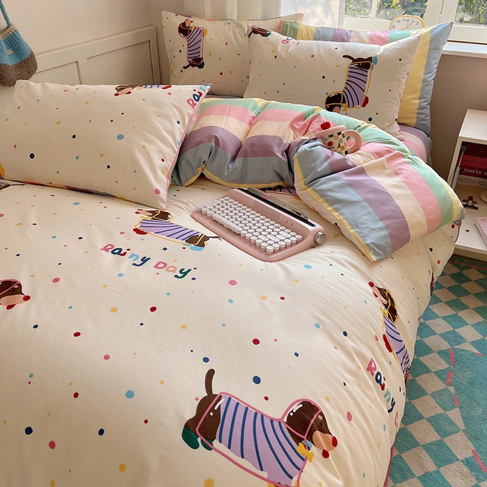 91家纺网 家纺一手货源 找家纺 2025春季新款13372全棉印花四件套-卡通系列 莱米