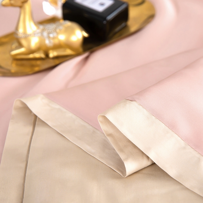 91家纺网 家纺一手货源 找家纺 天瑜家纺 2025新款纯色天丝夏被 豆沙+香槟