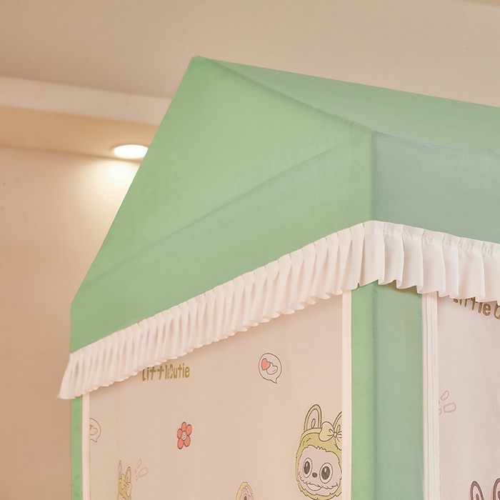 91家纺网 家纺一手货源 找家纺 迪凡保罗蚊帐 2025新款2504专版印花遮光帘上下铺子母蚊帐-城堡款 潮玩俱乐部