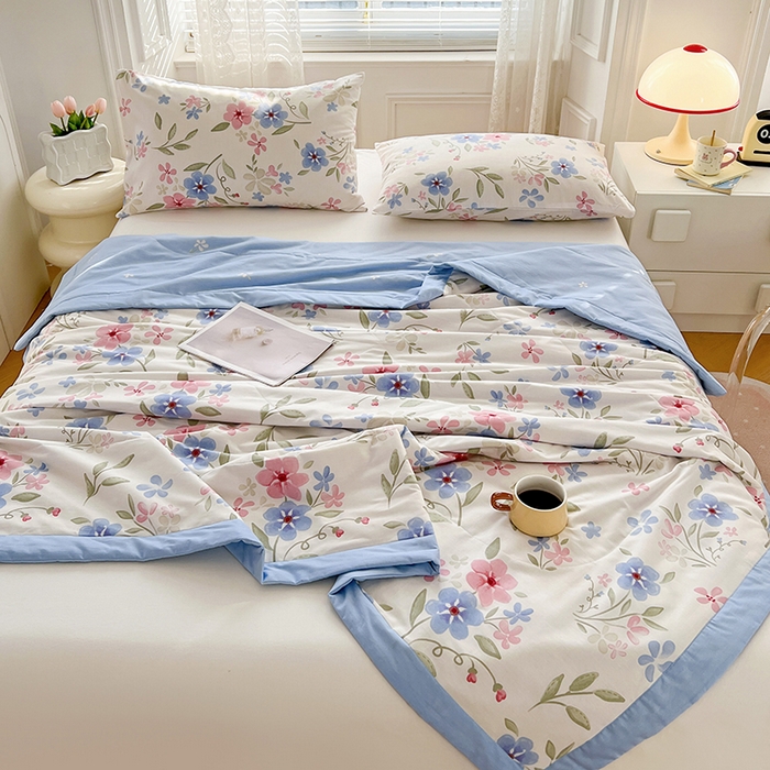 91家纺网 家纺一手货源 找家纺 尊妙被业 2025新款里外全棉印花棉花被纯棉夏被夏凉被全棉棉花夏凉被繁花舒暖