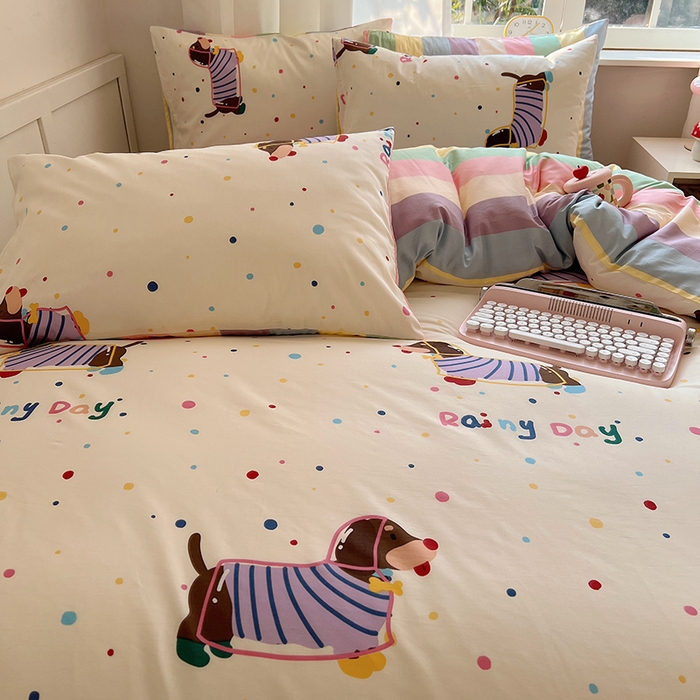 91家纺网 家纺一手货源 找家纺 2025春季新款13372全棉印花四件套-卡通系列 莱米