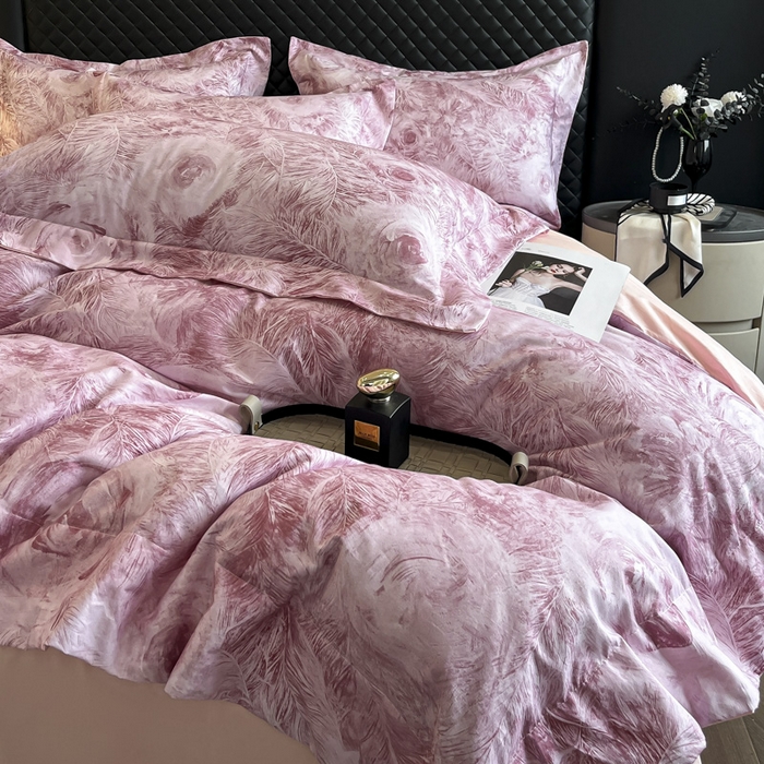 91家纺网 家纺一手货源 找家纺 （总）（控价）新方向2025新款全棉长绒棉数码印花四件套-秘密花园