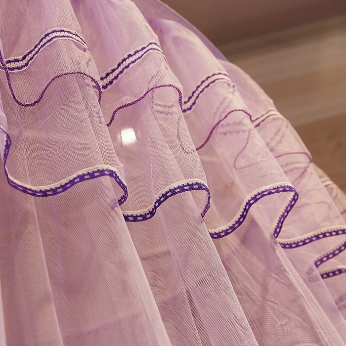 91家纺网 家纺一手货源 找家纺 宝莱利 2025年新款1.5米直径圆顶吊顶落地蚊帐-芳华 紫色