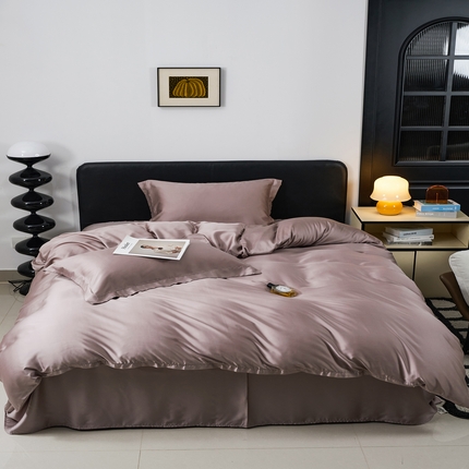 顾家家居  2025新款纯色兰精天丝四件套 摩卡棕