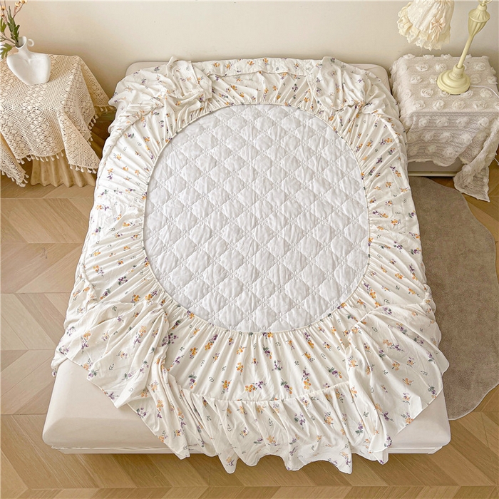 91家纺网 家纺一手货源 找家纺 十个点2025新款针织棉 夹棉床笠式床裙床头罩系列  普罗旺斯