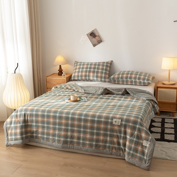 91家纺网 家纺一手货源 找家纺 爱屋及屋  2025新款无印风被子被芯夏凉被空调被 简兮灰