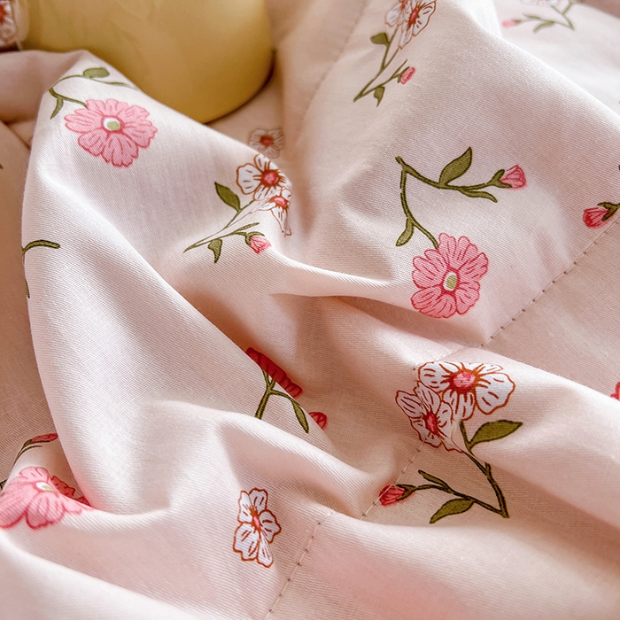 91家纺网 家纺一手货源 找家纺 尊妙被业 2025新款里外全棉印花棉花被纯棉夏被夏凉被全棉棉花夏凉被春意悠悠-粉