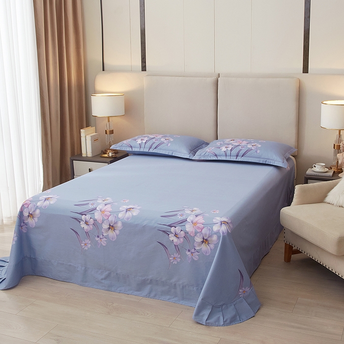 91家纺网 家纺一手货源 找家纺 启航家居2025新款春夏直播爆款全棉大版印花四件套 锦上繁花粉