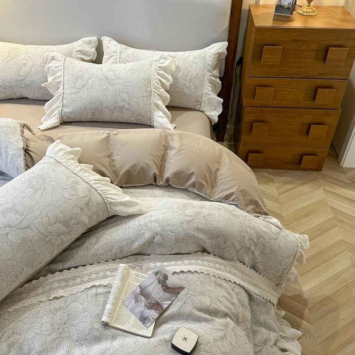 91家纺网 家纺一手货源 找家纺 （总）亲亲公主 2025新款棉麻提花四件套