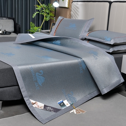 91家纺网 家纺一手货源 找家纺 小牛席业 2025新款加厚款-天鹅冰藤席系列凉席藤席冰藤席冰丝席竹席草席空调席乳胶席豆豆席 加厚款-天鹅冰藤席（蓝色）