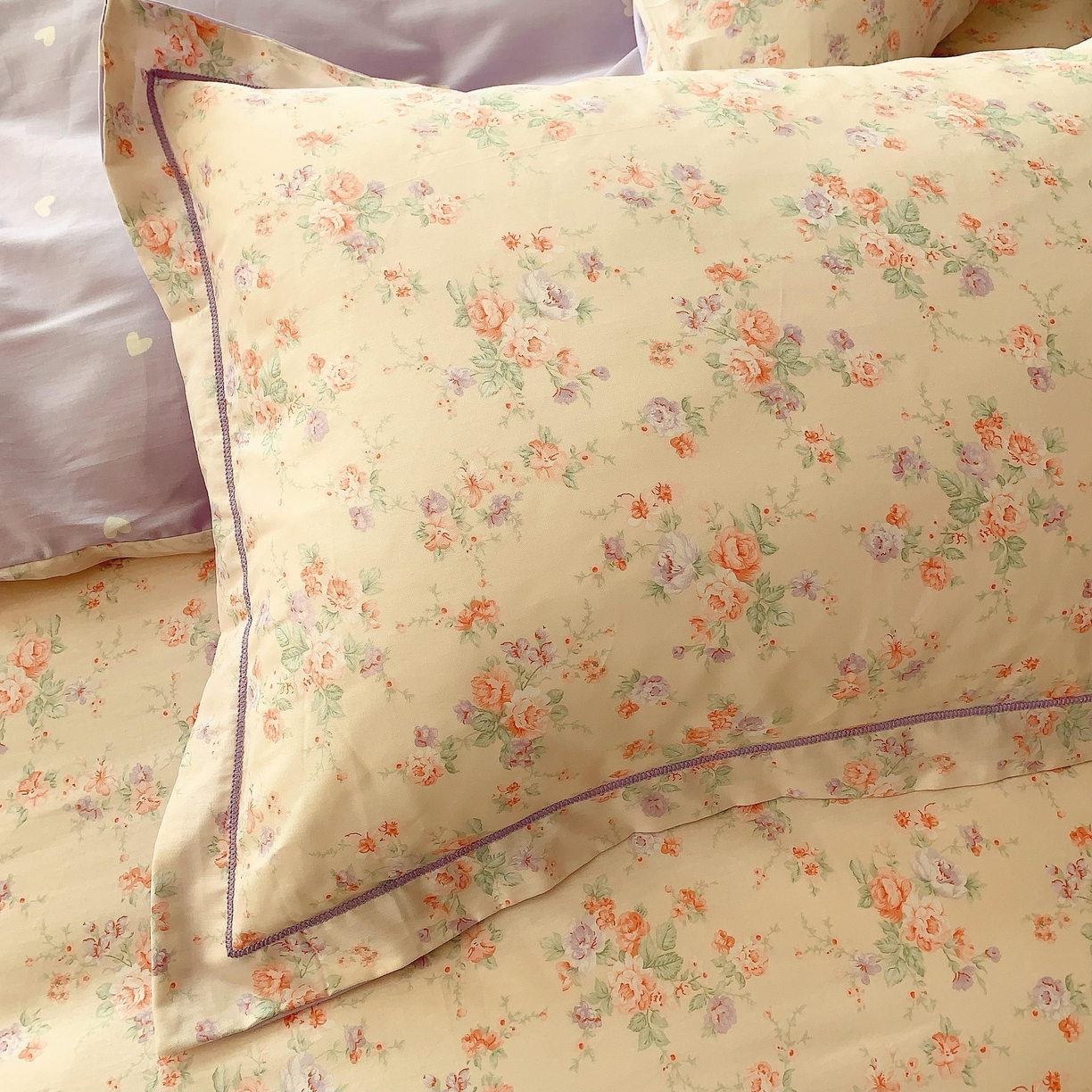 91家纺网 家纺一手货源 找家纺 奈萝家纺 2025新款亲肤小清新全棉四件套 语曼