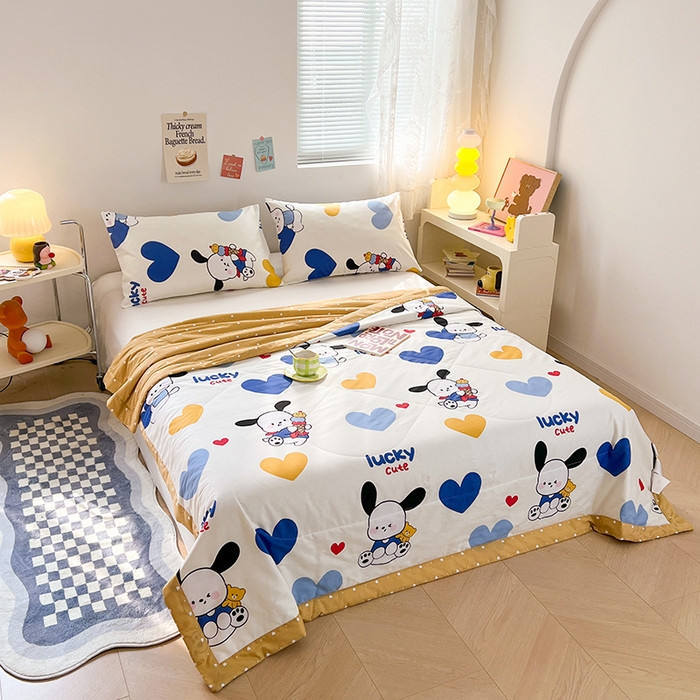 91家纺网 家纺一手货源 找家纺 尊妙被业 2025新款里外全棉印花棉花被纯棉夏被夏凉被全棉棉花夏凉被咯咯狗