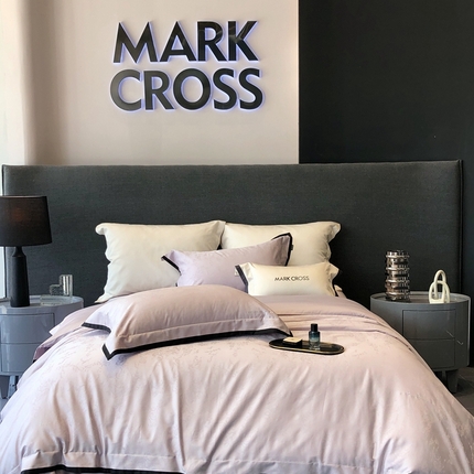 佳汐蓝家纺  2025新款淡雅知性暗纹提花全棉四件套黄金棉-染色提花系列 曼彻斯特-莫奈紫