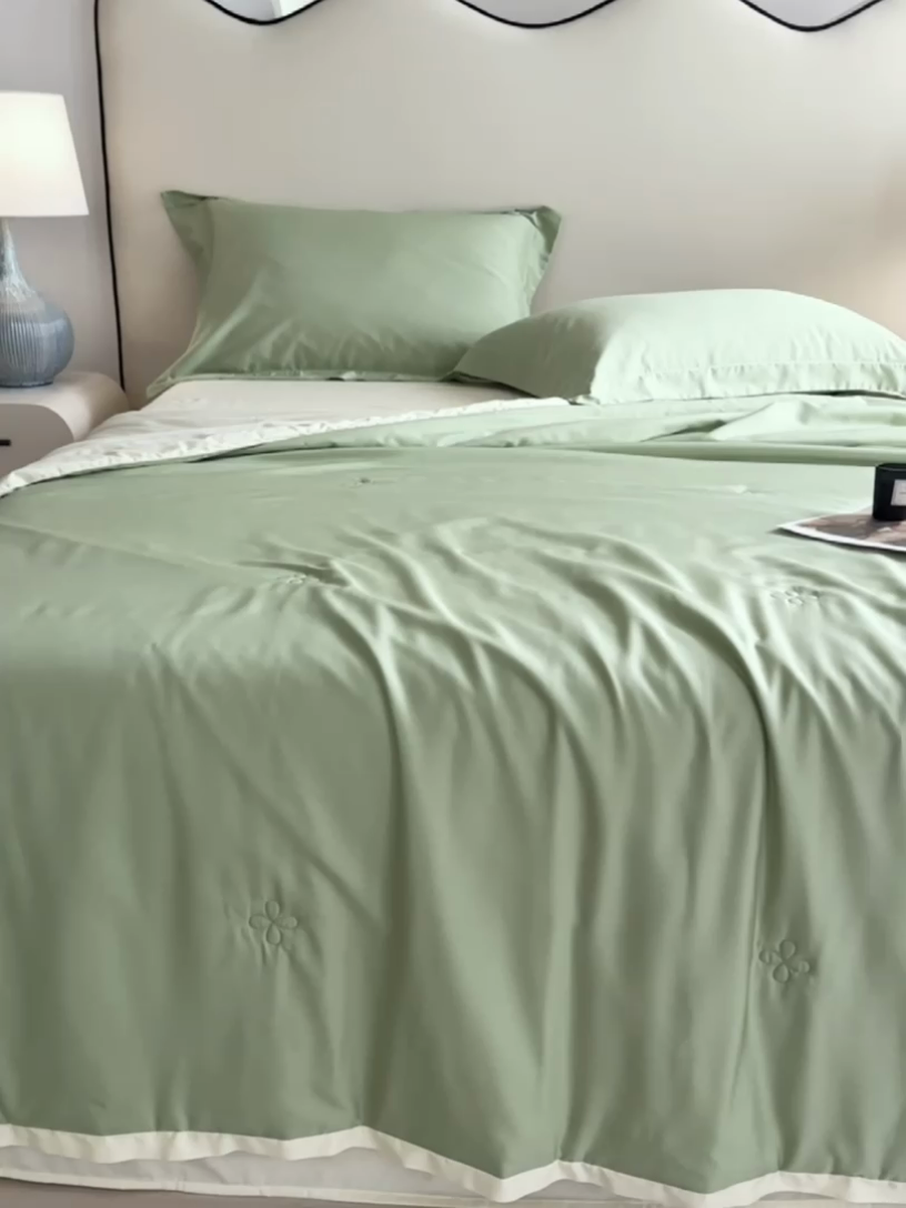 91家纺网 家纺一手货源 找家纺 （总）天瑜家纺 2025新款纯色天丝夏被