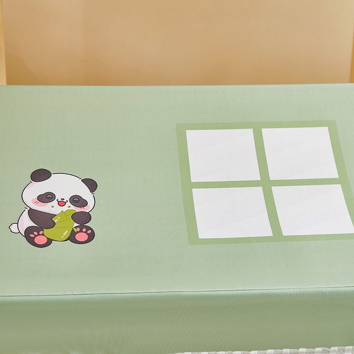 91家纺网 家纺一手货源 找家纺 迪凡保罗蚊帐 2025新款2504专版印花遮光帘上下铺子母蚊帐-城堡款 贪吃熊猫