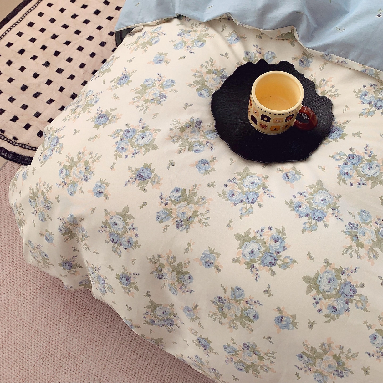 91家纺网 家纺一手货源 找家纺 奈萝家纺 2025新款亲肤小清新全棉四件套 又见江南