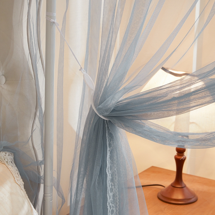 91家纺网 家纺一手货源 找家纺 梦尔佳 2025新款落地款蚊帐-赏心悦目系列860型号 五彩缤纷:蓝灰