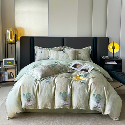 91家纺网 家纺一手货源 找家纺 帛美家纺 2025新款天丝棉提花四件套 遇见