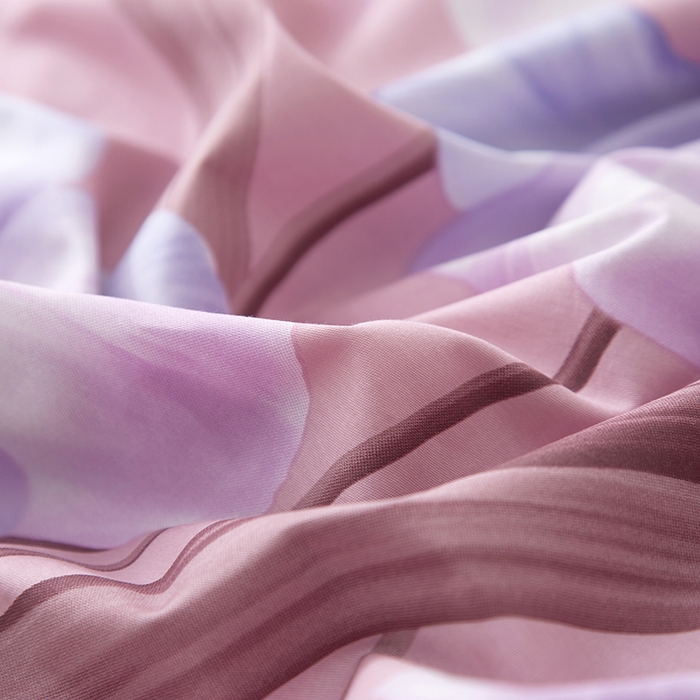 91家纺网 家纺一手货源 找家纺 启航家居2025新款春夏直播爆款全棉大版印花四件套 锦上繁花粉