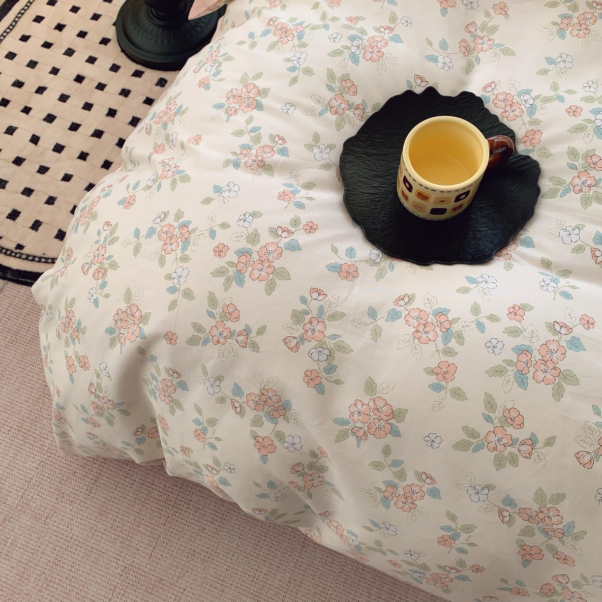 91家纺网 家纺一手货源 找家纺 奈萝家纺 2025新款亲肤小清新全棉四件套 伊甸园