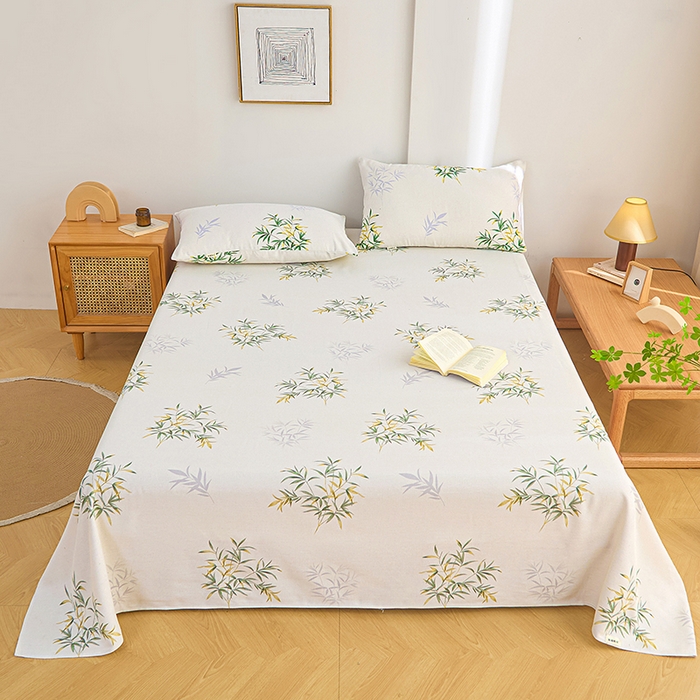 91家纺网 家纺一手货源 找家纺 棉乐町家居 2025年新款印花原棉标老粗布床单花漾