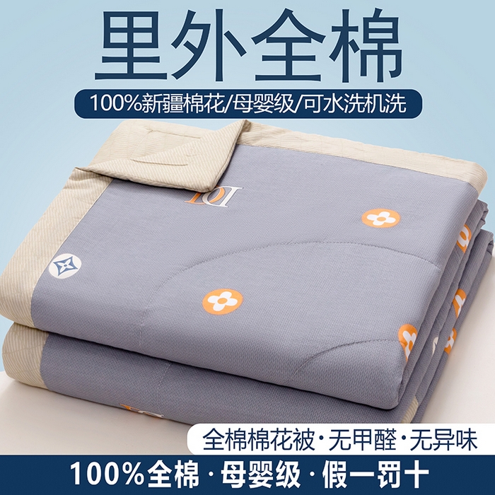91家纺网 家纺一手货源 找家纺 尊妙被业 2025新款里外全棉印花棉花被纯棉夏被夏凉被全棉棉花夏凉被迪达拉