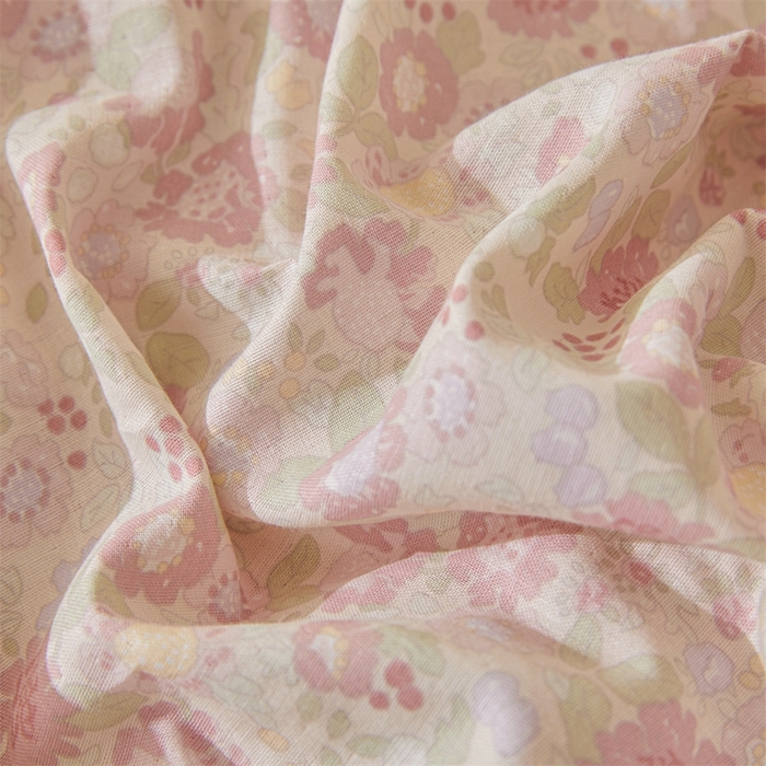 91家纺网 家纺一手货源 找家纺 缦彩 【加微信送买家秀】2025新款母婴级双层纱宽边床单四件套 怦然心动