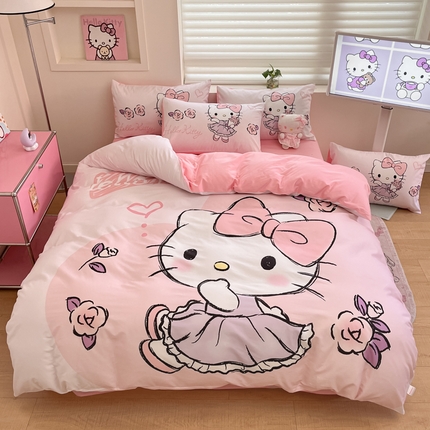 91家纺网 家纺一手货源 找家纺 （总）金爱家 2025新款纯棉数码印花大阪三丽鸥四件套