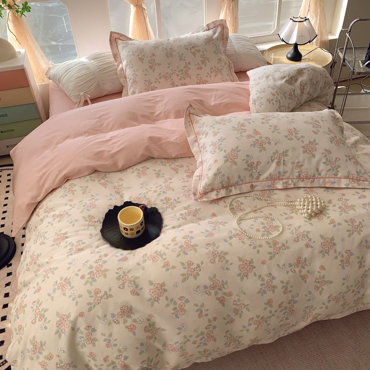 91家纺网 家纺一手货源 找家纺 奈萝家纺 2025新款亲肤小清新全棉四件套 伊甸园