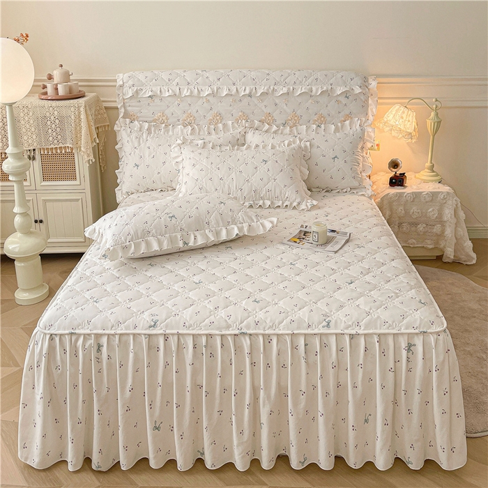 91家纺网 家纺一手货源 找家纺 十个点2025新款亲肤夹棉床头罩 樱桃结