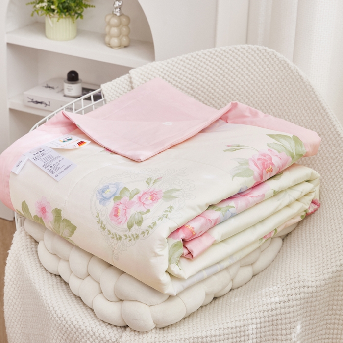 91家纺网 家纺一手货源 找家纺 尊妙被业 2025新款里外全棉印花棉花被纯棉夏被夏凉被全棉棉花夏凉被法尔曼玫瑰