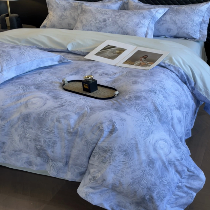 91家纺网 家纺一手货源 找家纺 新方向2025新款全棉长绒棉数码印花四件套-秘密花园