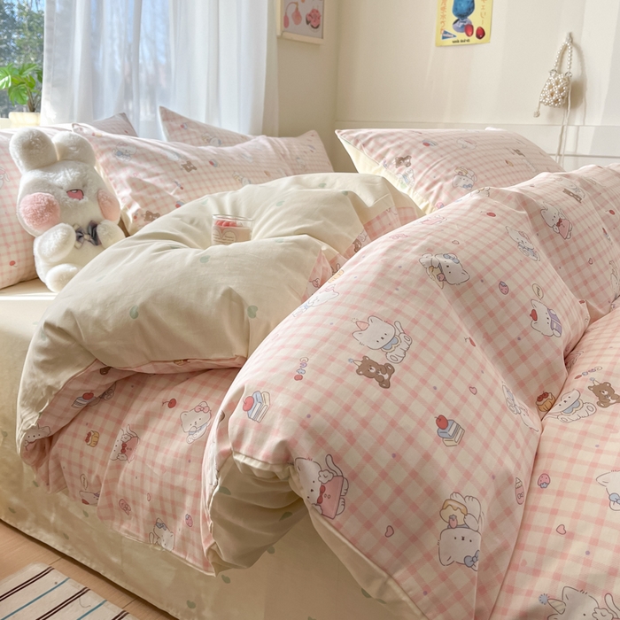 91家纺网 家纺一手货源 找家纺 吉象家纺 2025新款高支密全棉印花四件套12868跑量款 甜美梦境