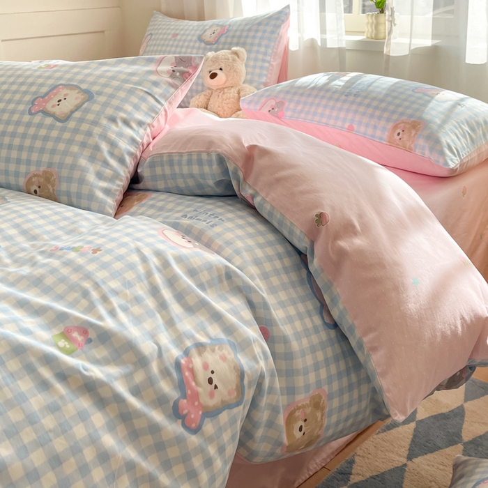 91家纺网 家纺一手货源 找家纺 吉象家纺 2025新款高支密全棉印花四件套12868跑量款 甜蜜小狗