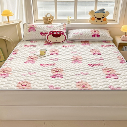 91家纺网 家纺一手货源 找家纺 （总）兄弟坊 正版授权卡通印花水洗棉夹棉床垫床护垫 学生床垫 床笠