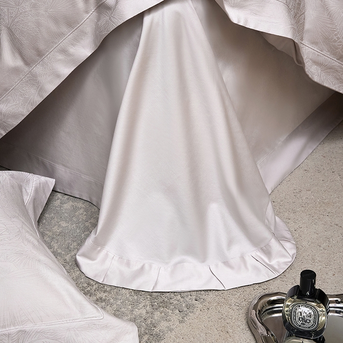 91家纺网 家纺一手货源 找家纺 榻尚家居 2025新款长绒棉贡缎提花手工立体埋绳工艺四件套礼盒包装 洛奇（时尚灰）