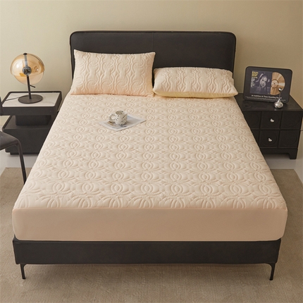 兄弟坊 防水原棉夹棉床垫 防水床笠 床护垫 床垫 小圆满-奶黄