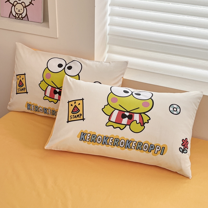 91家纺网 家纺一手货源 找家纺 金爱家 2025新款纯棉数码印花大阪三丽鸥四件套 假期快乐