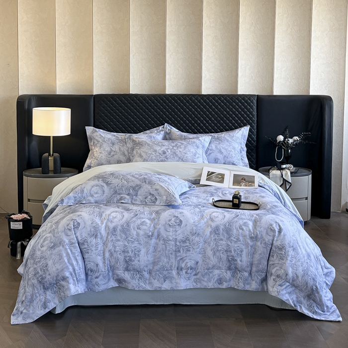 91家纺网 家纺一手货源 找家纺 新方向2025新款全棉长绒棉数码印花四件套-秘密花园