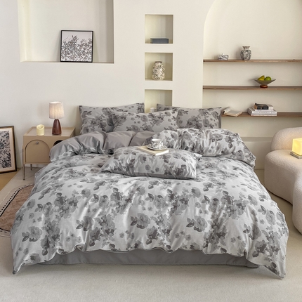 91家纺网 家纺一手货源 找家纺 凡客家居 2025新款60s色织提花系列四件套 水墨年华