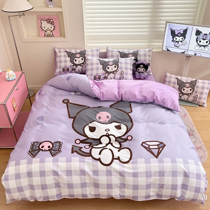 金爱家 2025新款纯棉数码印花大阪三丽鸥四件套 洛米钻石