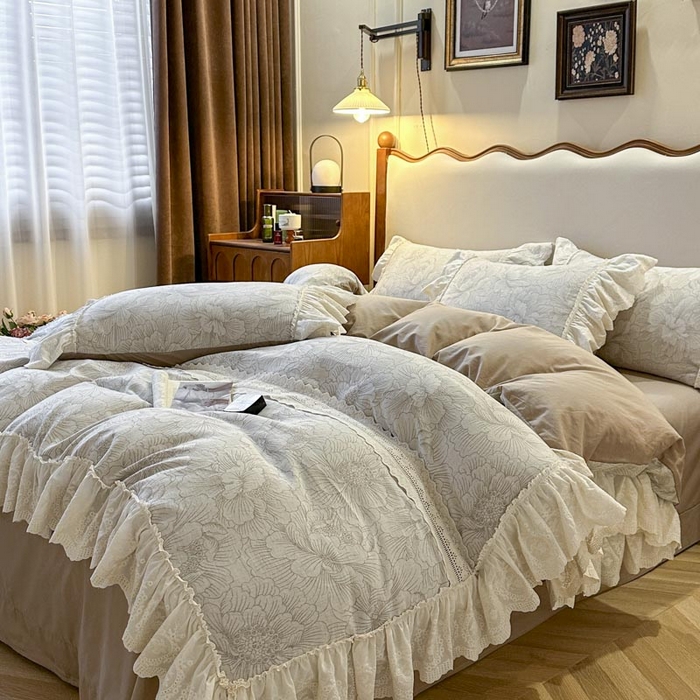 91家纺网 家纺一手货源 找家纺 （总）亲亲公主 2025新款棉麻提花四件套