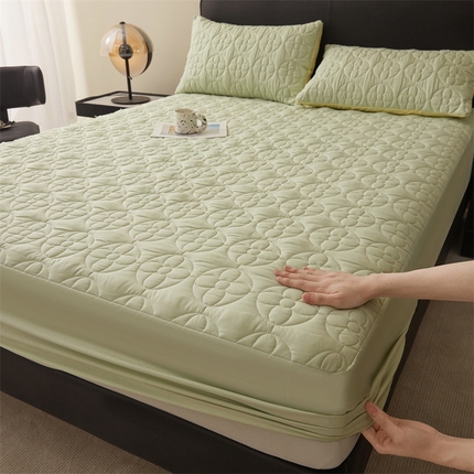兄弟坊 防水原棉夹棉床垫 防水床笠 床护垫 床垫 小香格-抹茶