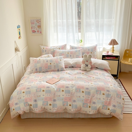 吉象家纺 2025新款高支密全棉印花四件套12868跑量款 甜心乐园